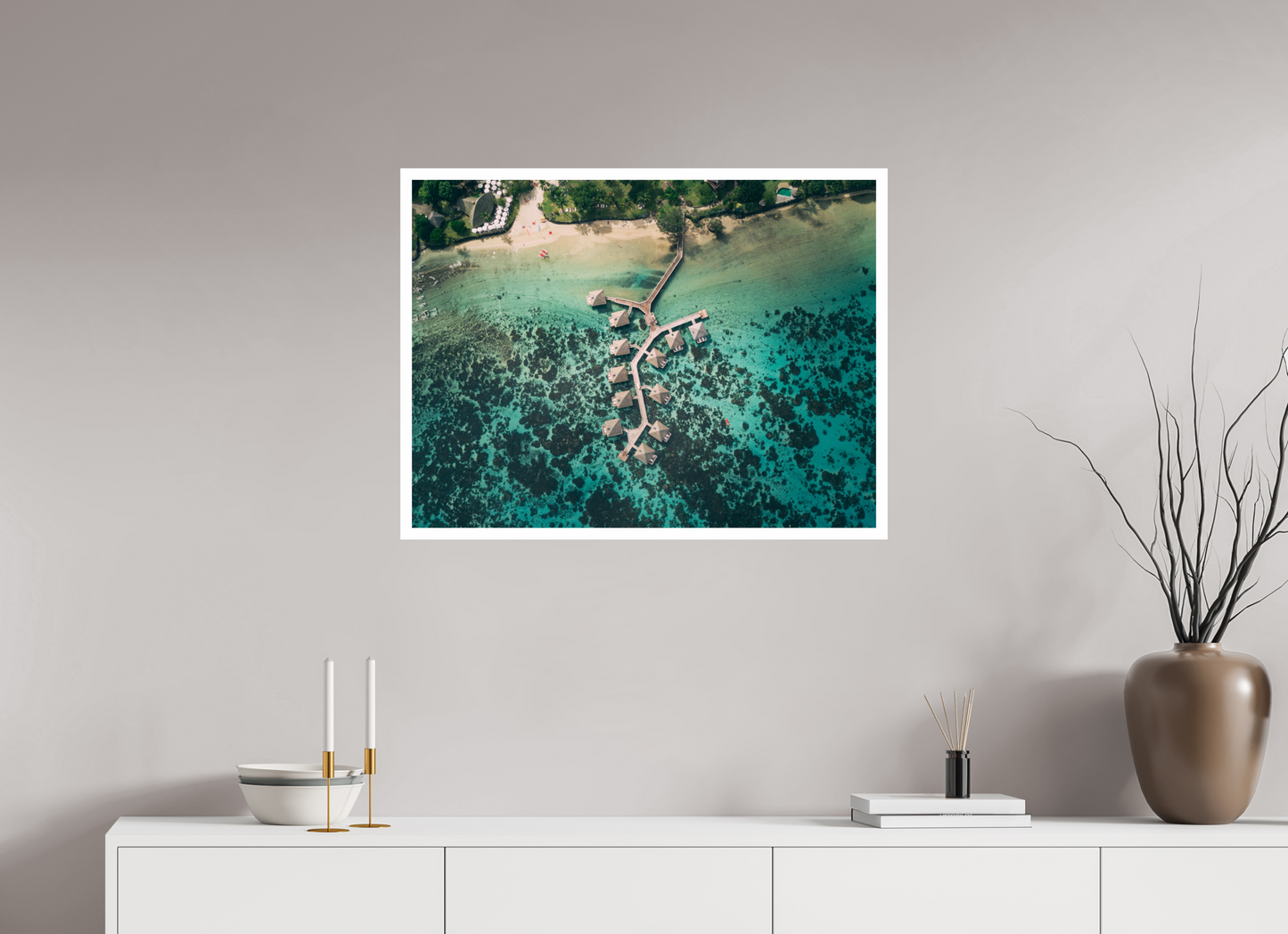 80 x 60 cm, Fine Art Pilotis à Tahiti