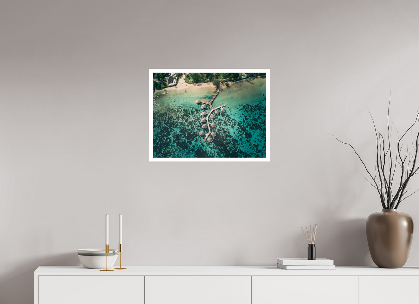 60 x 45 cm, Fine Art Pilotis à Tahiti