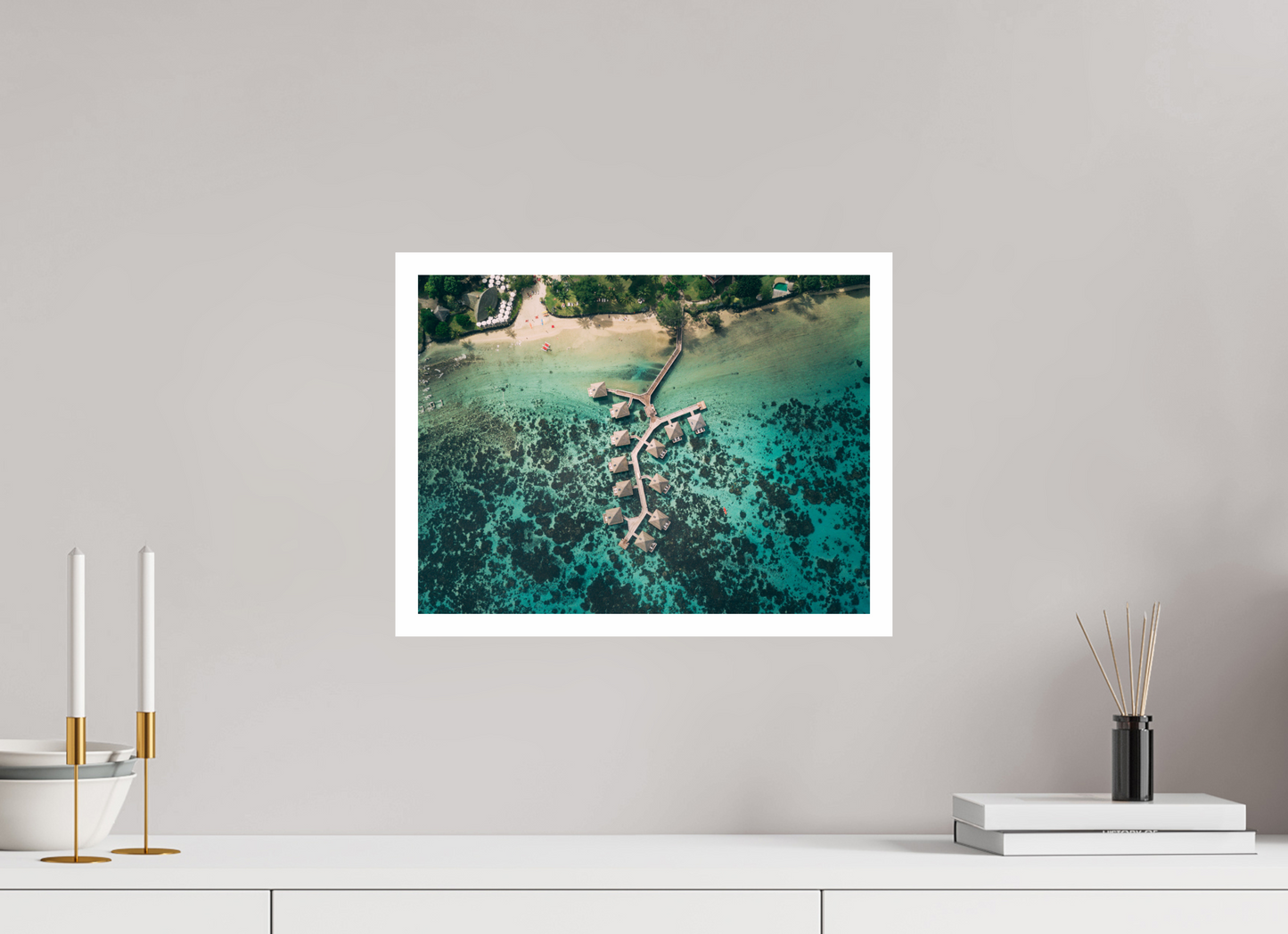 40 x 30 cm, Fine Art Pilotis à Tahiti